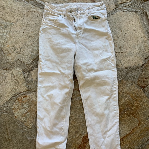 Thrifted no brand white stretchy denim jeans - Picture 1 of 2